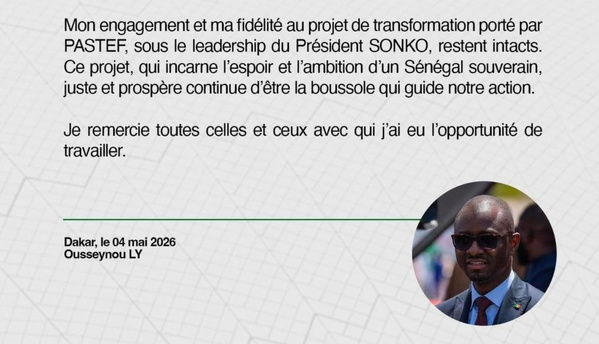 Palais : Ousseynou Ly quitte le porte-parolat et envoie un message fort à Ousmane Sonko ! Palais : Ousseynou Ly quitte le porte-parolat et envoie un message fort à Ousmane Sonko !