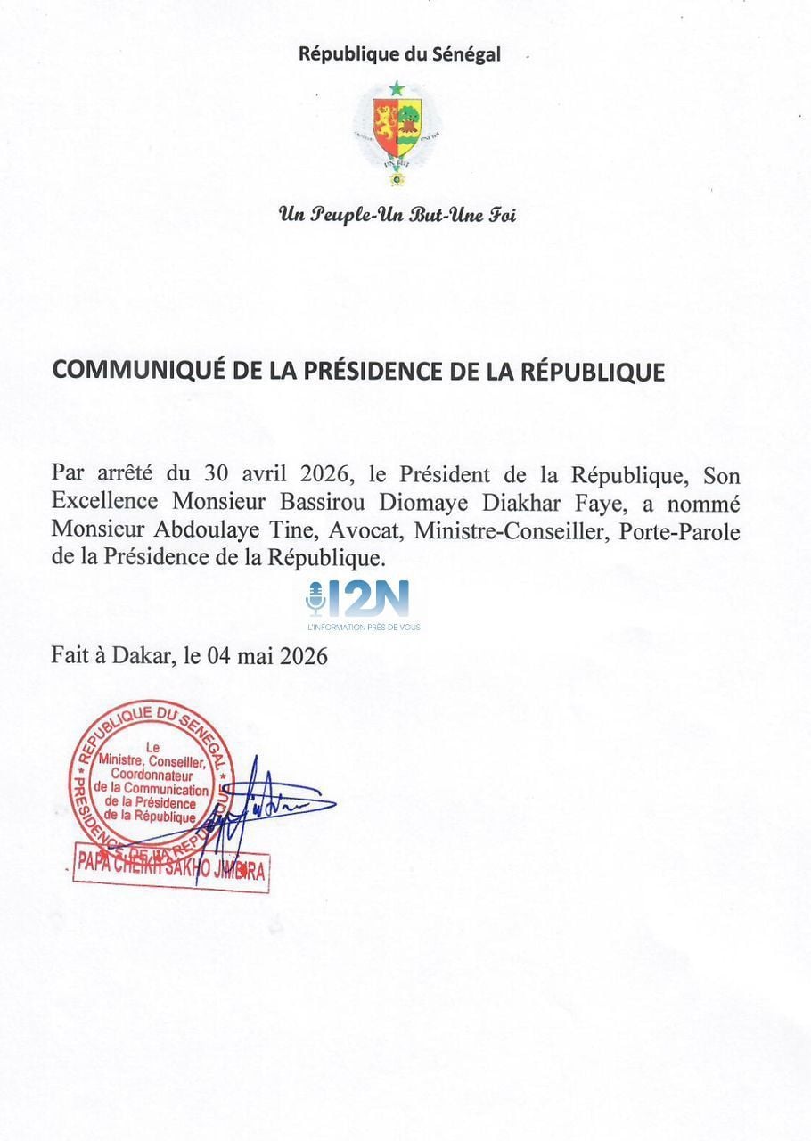 Présidence : Exit Ousseynou Ly, Me Abdoulaye Tine nouveau porte-voix du Palais