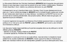 MONAP / Rétablissement de la vérité suite au déclaration de CheiKh Saad-Bou Diop